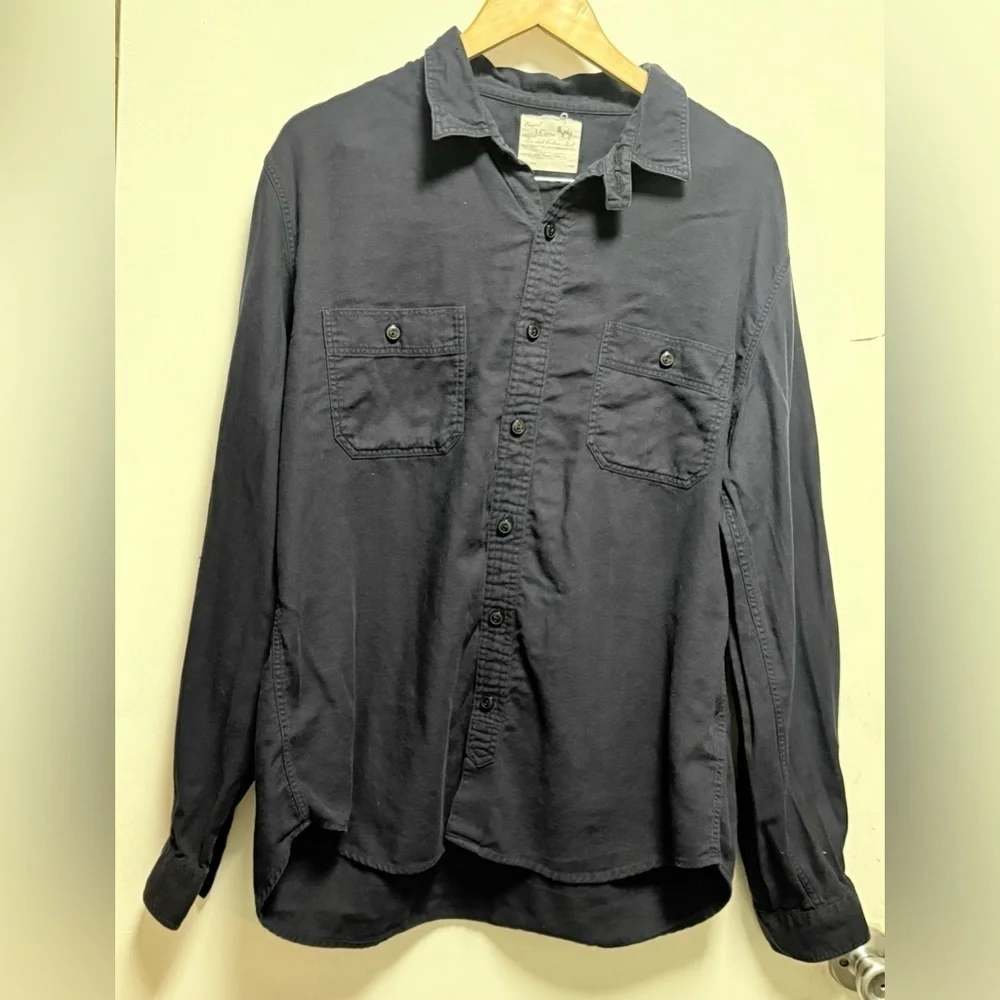 J. Crew Dark Blue Casual Button-Down Shirt Size XL